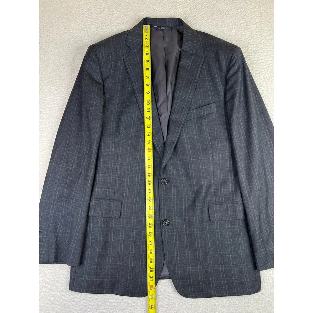 Brooks Brothers Suit Jacket Mens 44L Gray Plaid Drago Regent Wool 2 Button USA